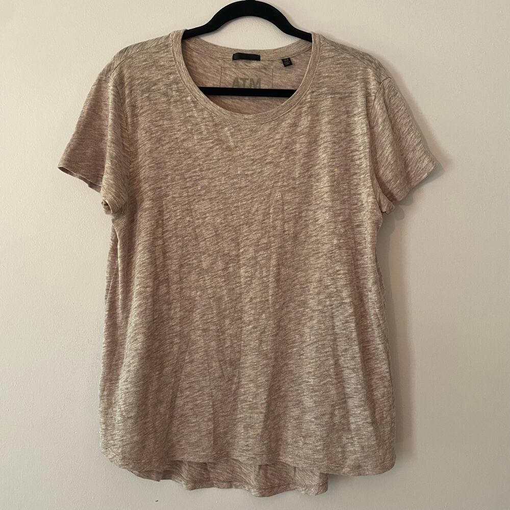 ATM Pink Purple Oversized Crewneck T-Shirt Cotton Blend Women's size XS / Small